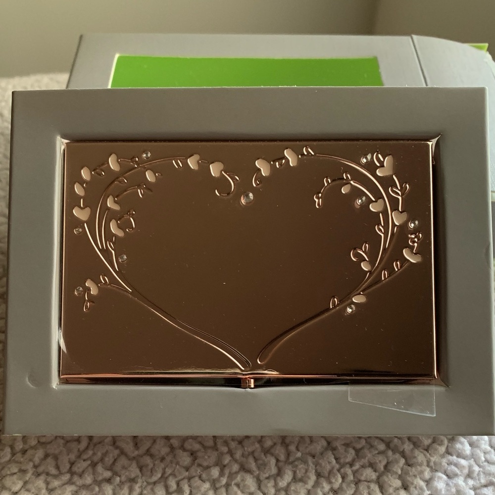 TR Rose Gold Heart with design Business card